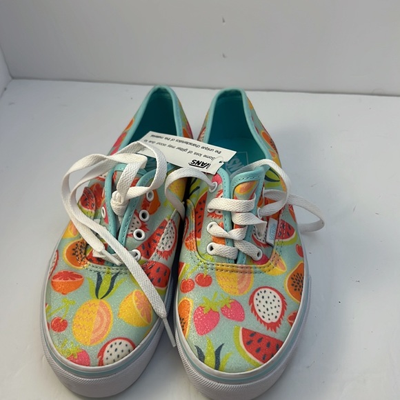 Vans off the Wall Authentic Glitter Fruits Island Big Girl Shoes size 5.5 - Picture 3 of 10